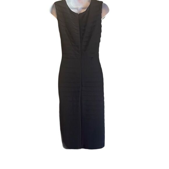 Cache Y2K Vintage Black Beaded Bodycon Pleated Cocktail Mini Dress Sz 8 Party - Picture 2 of 12